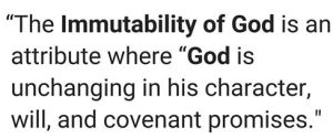 IMMUTABLITY OF GOD